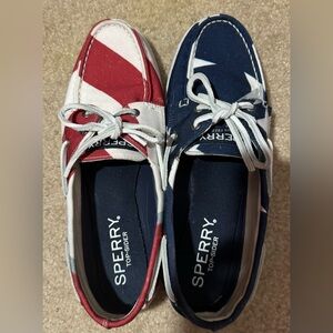 Sherry patriotic boat shoes, 8.5